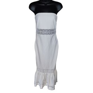 ASOS white cutout tiered strapless white dress size 6, excellent condition